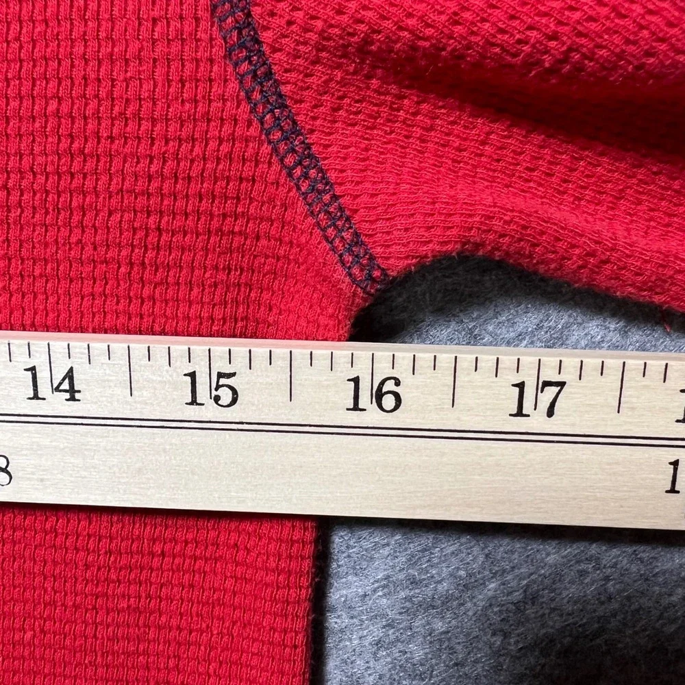 Polo‎ Ralph Lauren Mens Red Waffle Knit Thermal American Flag Sleep Shirt Small